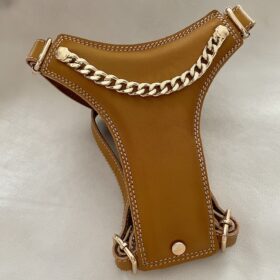 قلاده کتفی چرم طبیعی زنجیردار