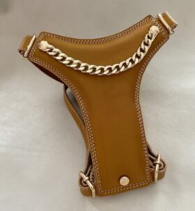 قلاده کتفی چرم طبیعی زنجیردار