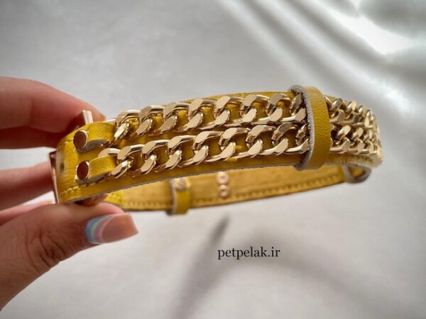 قلاده چرم 2 لاین زنجیر - Image 8