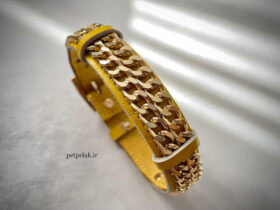 قلاده چرم 2 لاین زنجیر