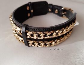 قلاده چرم 2 لاین زنجیر