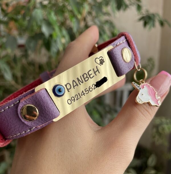 پلاک متصل مستطیل با گردنی چرم طبیعی دوخت دار (2cm) - Image 6