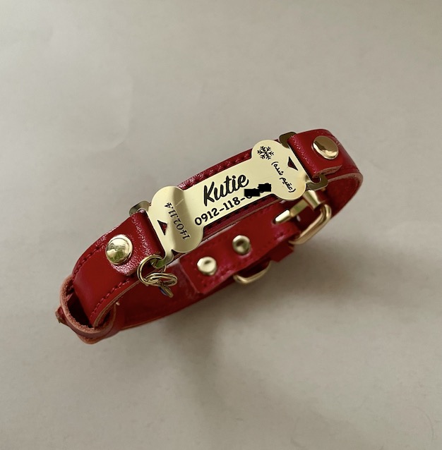 پلاک متصل استخون با گردنی چرم طبیعی دوخت دار (2cm) - Image 4
