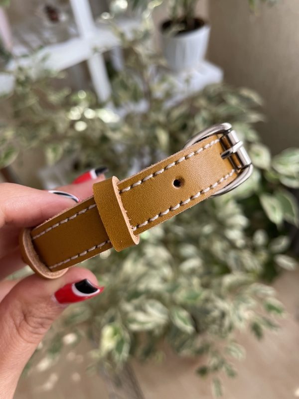 پلاک متصل لب گرد با گردنی چرم طبیعی دوخت دار (1.5cm) - Image 16