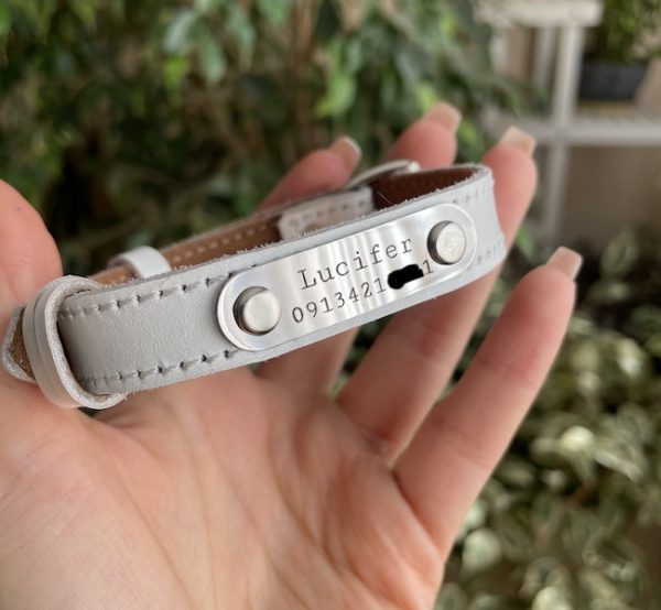 پلاک متصل لب گرد با گردنی چرم طبیعی دوخت دار (1.5cm) - Image 14